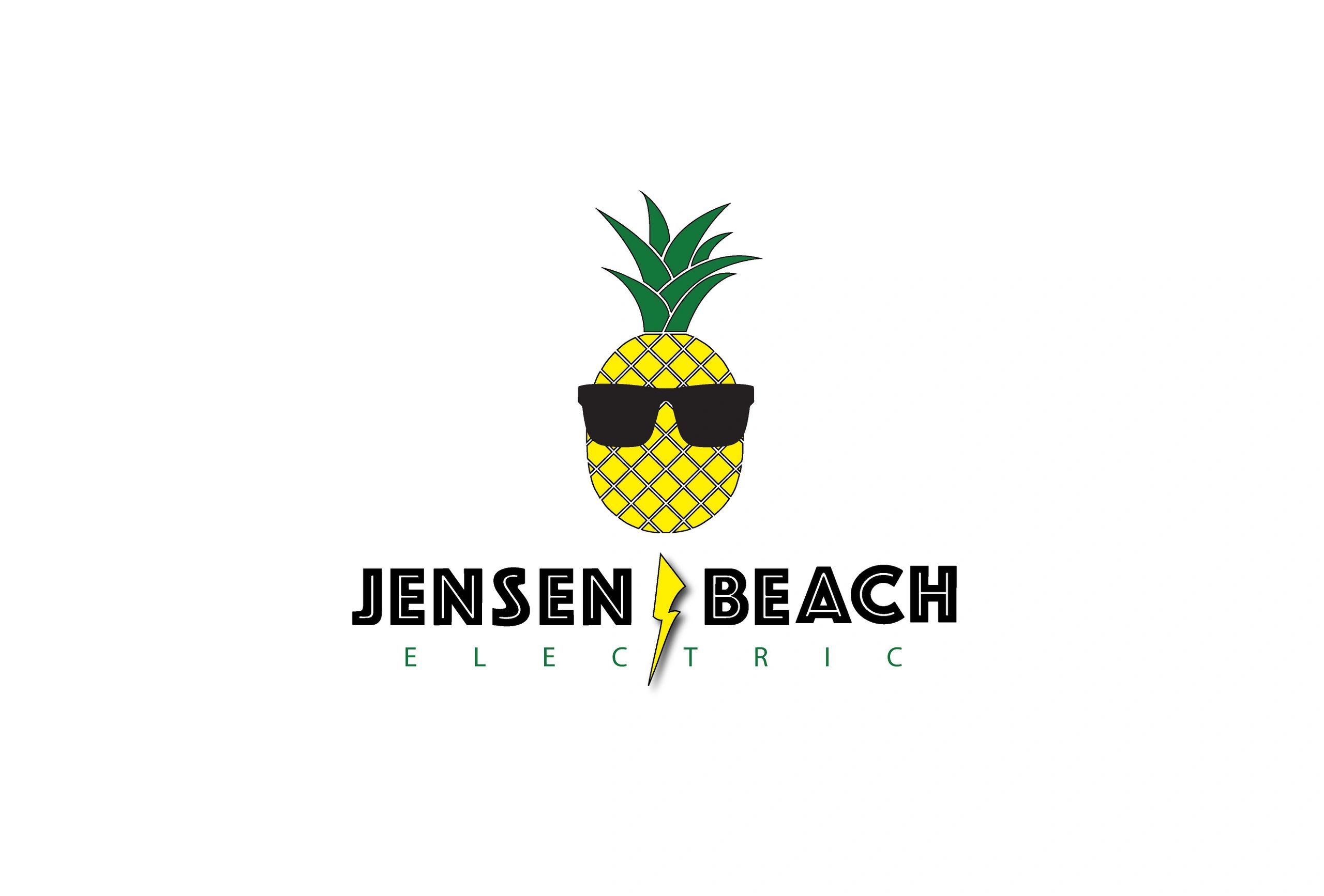Jensen Beach Electric pineapple and lightning bolt logo